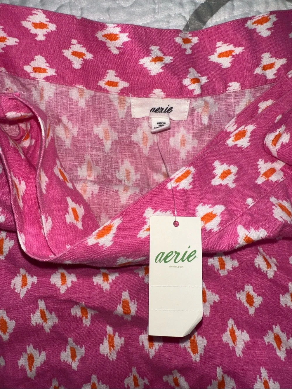 Aerie Pink Pattern Wrap Skirt Women’s Size Small
